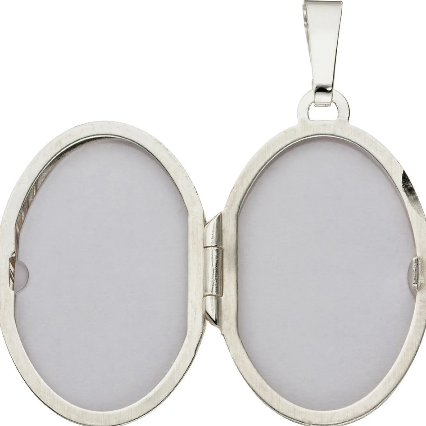 Medaillon Anhänger 17,2x26mm oval Streifen am Rand echtes 925 Silber Damen