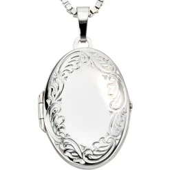 Medaillon Anhänger 21,6x31mm zum Öffnen aus 585 Gold Weißgold Goldmedaillon