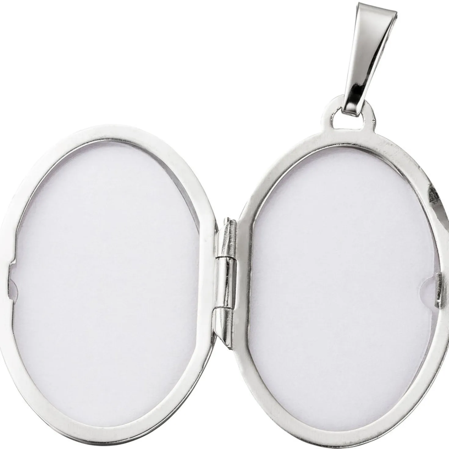 Medaillon Anhänger 17,2x25,9mm zum Öffnen aus 375 Gold Weißgold Zirkonia Amulett