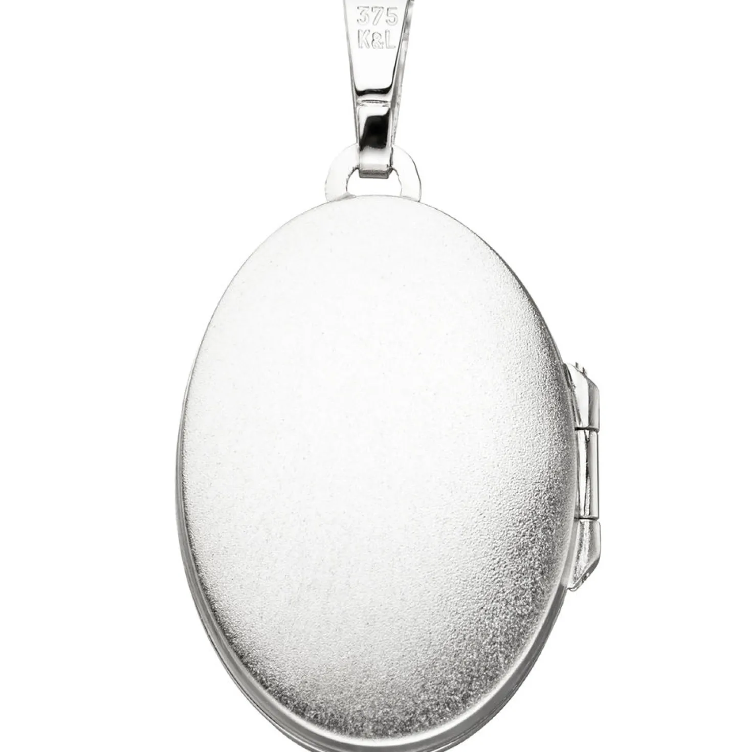 Medaillon Anhänger 17,2x25,9mm zum Öffnen aus 375 Gold Weißgold Zirkonia Amulett