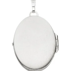 Medaillon Anhänger 24,2x34mm zum Öffnen 2 Fotos oval 375 Gold Weißgold