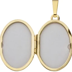 Medaillon Anhänger 17,1x26mm zum Öffnen Gravurplatte Flügel 333 Gelbgold Amulett