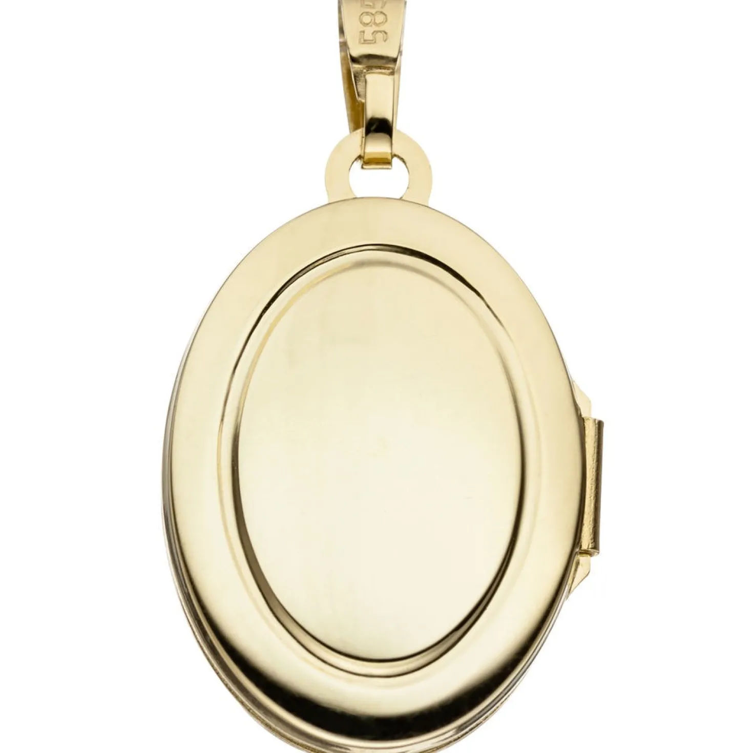 Medaillon Anhänger 14,3x21mm zum Öffnen Gravurplatte Sternchen 585 Gelbgold