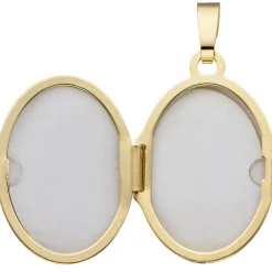Medaillon Anhänger 14,3x21mm zum Öffnen Gravurplatte Sternchen 585 Gelbgold