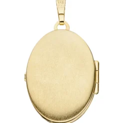 Medaillon Anhänger 21,3x30,9mm zum Öffnen Gravurplatte Vögel 333 Gelbgold