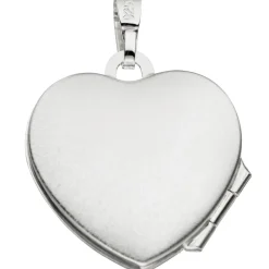 Medaillon Anhänger 17,4x18,9mm zum Öffnen Herz mattiert 925 Silber für Damen