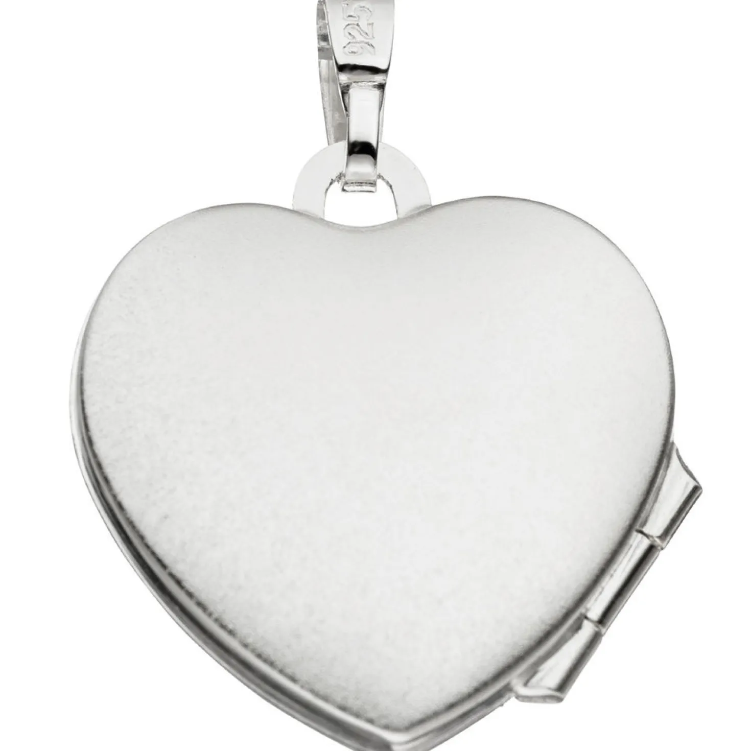 Medaillon Anhänger 17,4x18,9mm zum Öffnen Herz mattiert 925 Silber für Damen