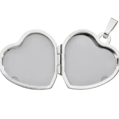 Medaillon Anhänger 17,4x18,9mm zum Öffnen Herz mattiert 925 Silber für Damen