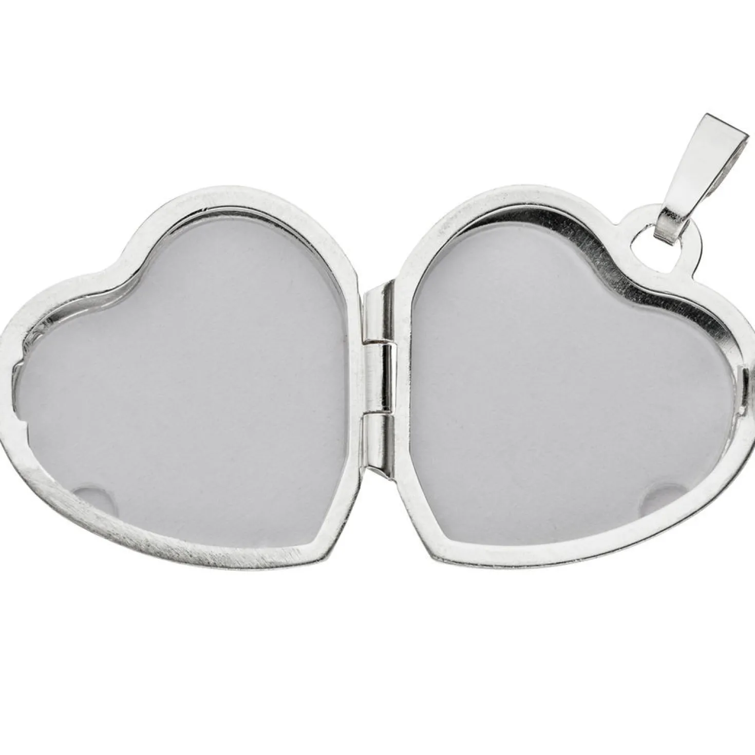 Medaillon Anhänger 17,4x18,9mm zum Öffnen Herz mattiert 925 Silber für Damen