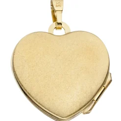Medaillon Anhänger 18,1x19,1mm zum Öffnen Herz mit 3 Zirkonia 333 Gold Gelbgold