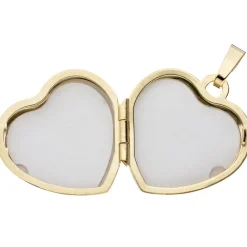 Medaillon Anhänger 18,1x19,1mm zum Öffnen Herz mit 3 Zirkonia 333 Gold Gelbgold