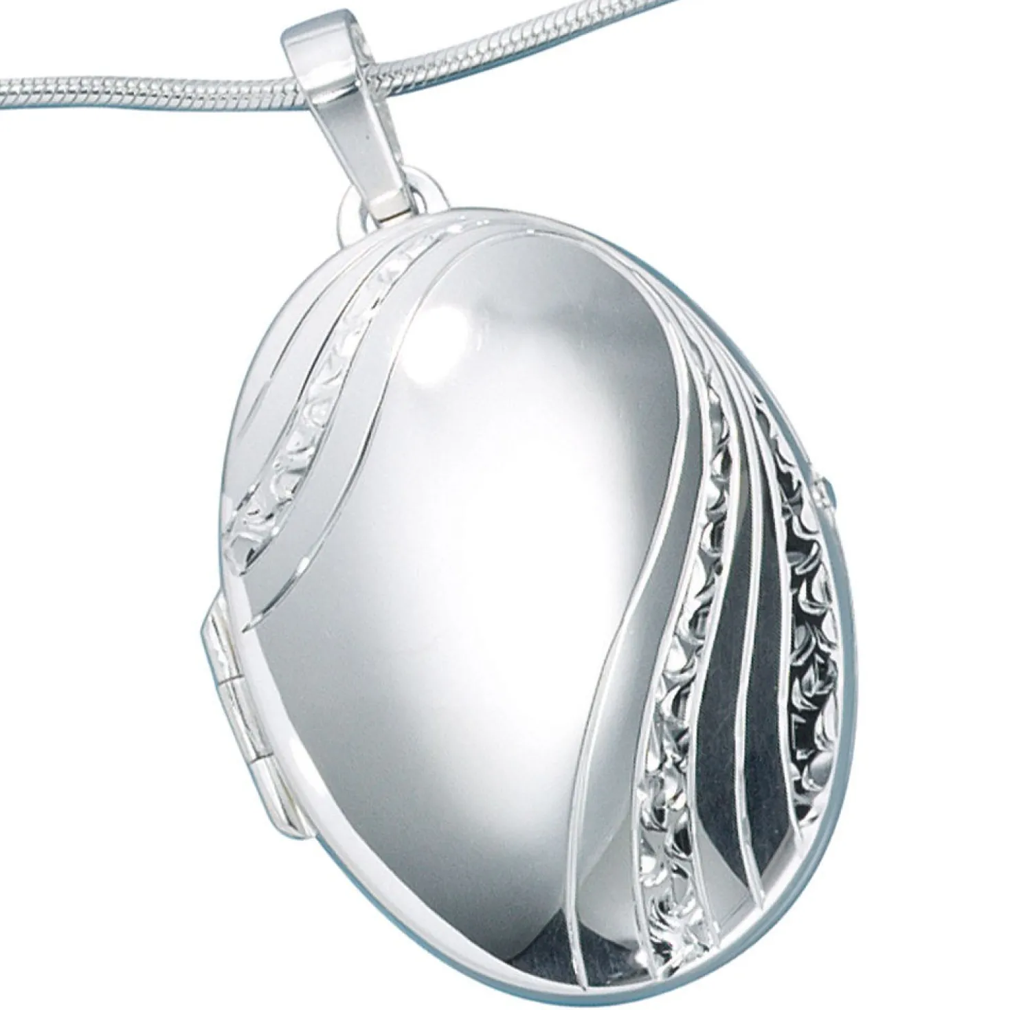 Medaillon Anhänger 27,8x39,8mm zum Öffnen 925 Silber Sterlingsilber oval Unisex