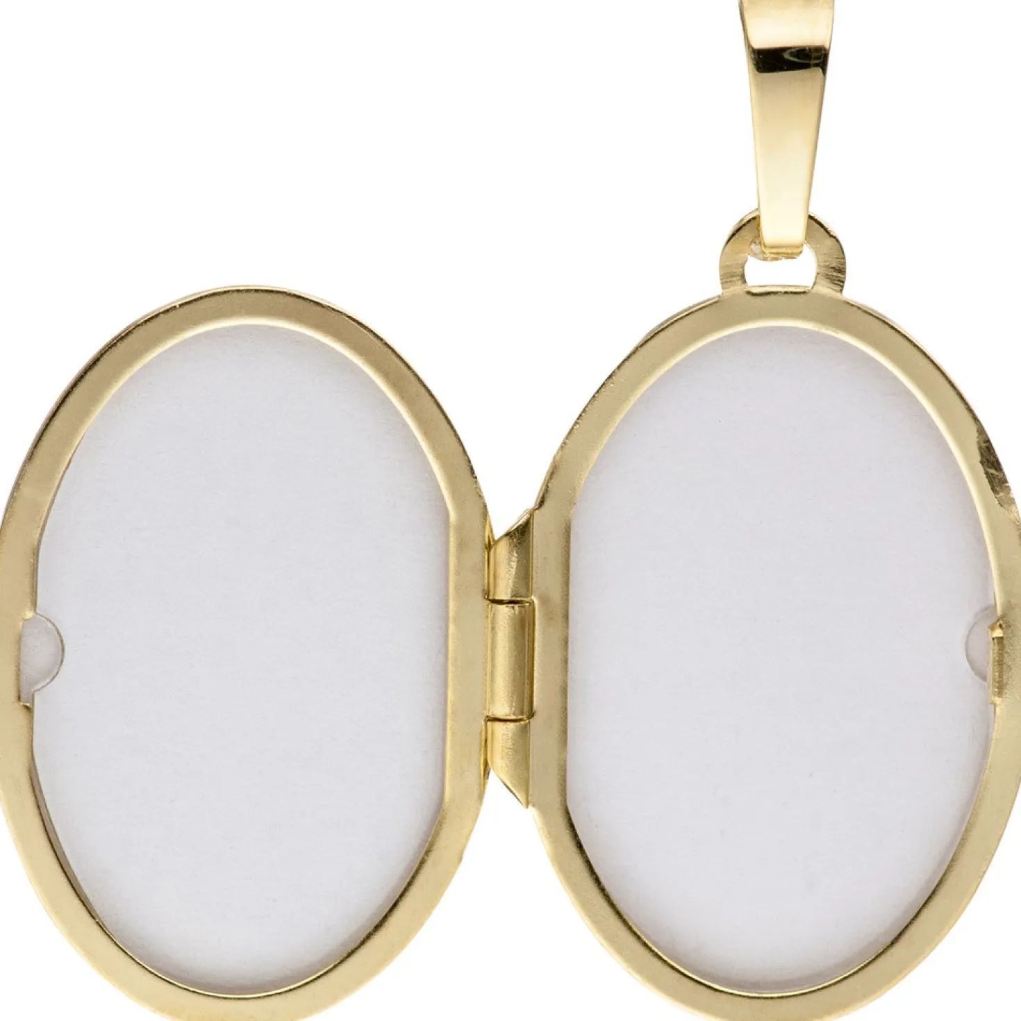 Medaillon Anhänger zum Öffnen für 2 Fotos aus 585 Gold Gelbgold oval matt
