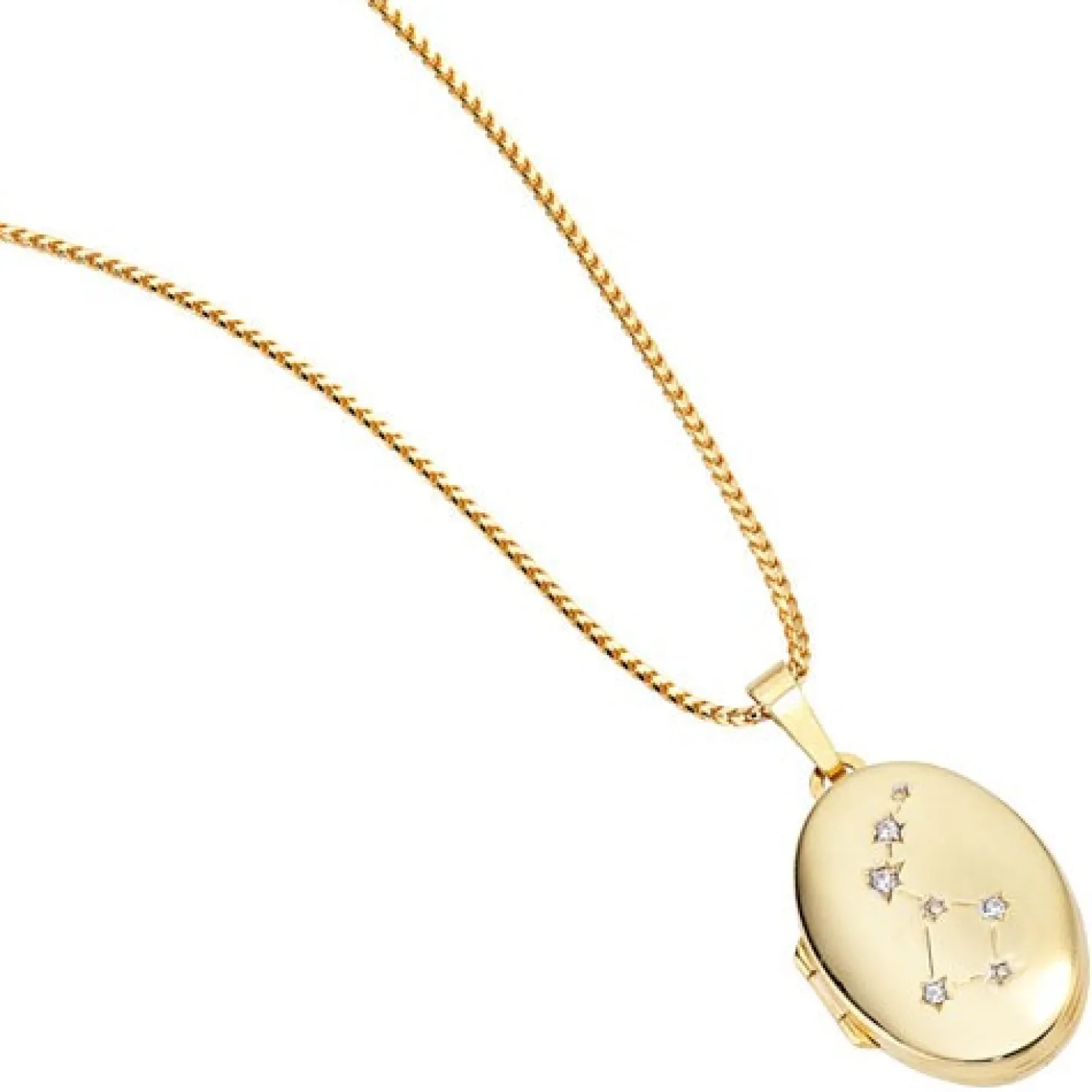 Medaillon Anhänger zum Öffnen mit 4 Zirkonia, 333 Gold Gelbgold, Damen