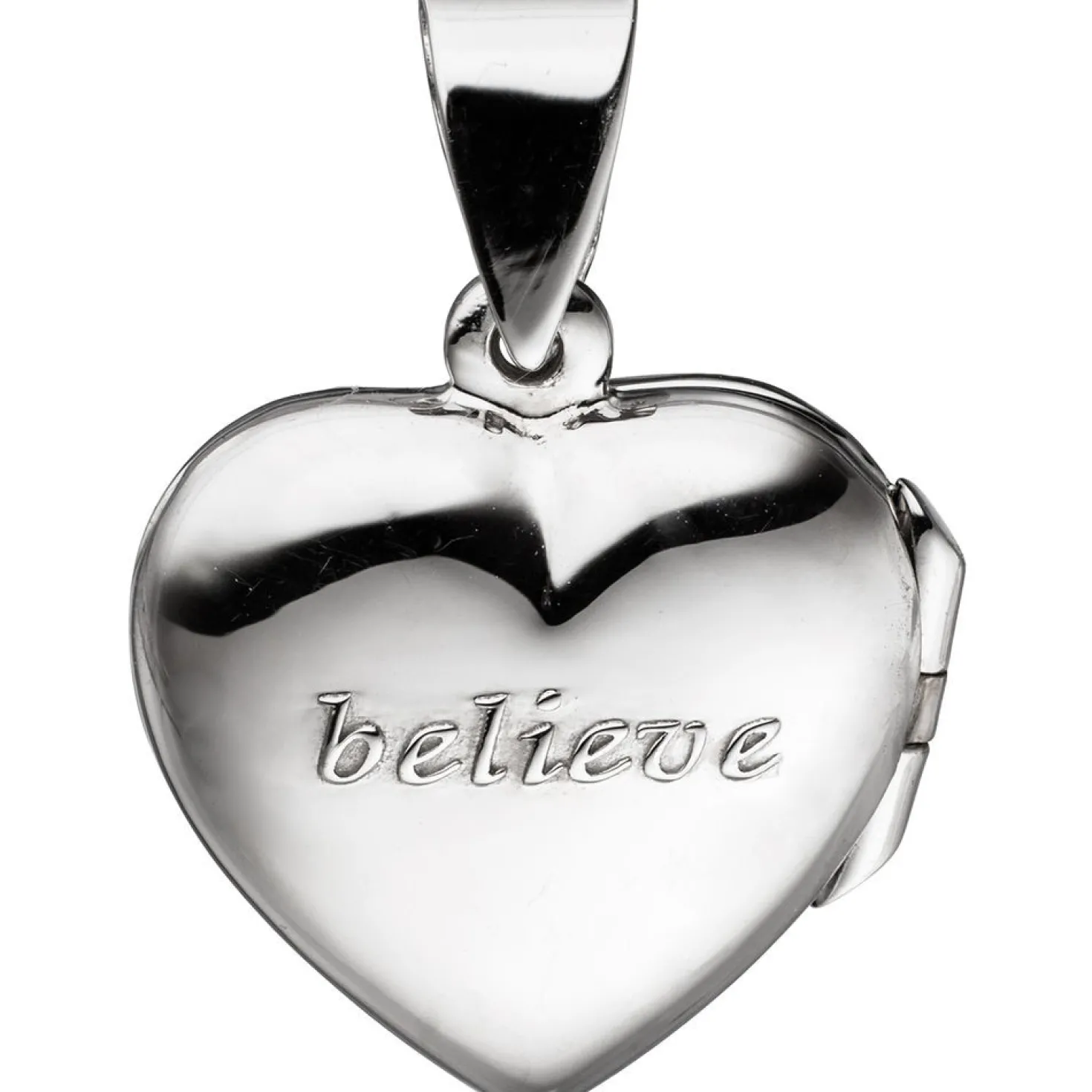 Medaillon 2 Fotos Herz believe Anhänger 16,9x18,2mm zum Öffnen aus 925 Silber