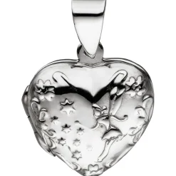 Medaillon 2 Fotos Herz believe Anhänger 16,9x18,2mm zum Öffnen aus 925 Silber