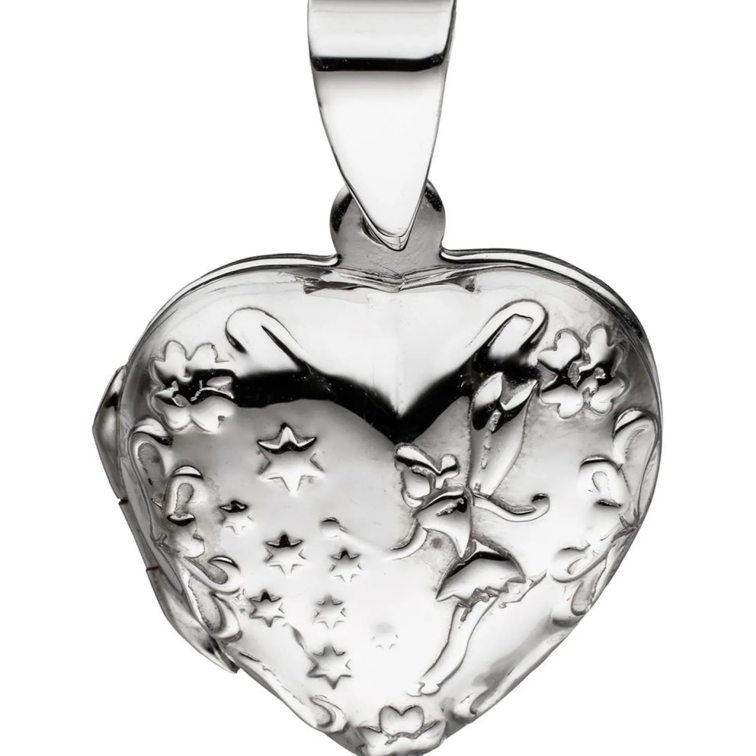 Medaillon 2 Fotos Herz believe Anhänger 16,9x18,2mm zum Öffnen aus 925 Silber