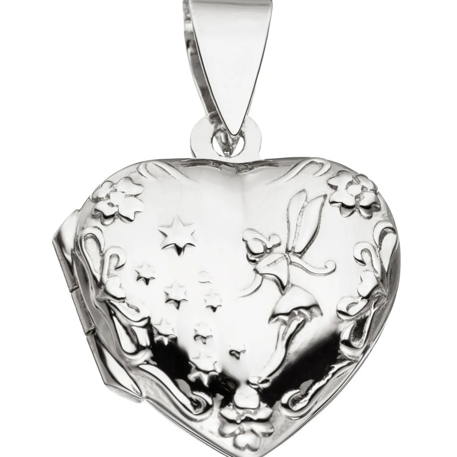 Medaillon 2 Fotos Herz believe Anhänger 16,9x18,2mm zum Öffnen aus 925 Silber
