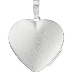 Medaillon 2 Fotos Herz mit Flügel Anhänger 28,8x29,7mm zum Öffnen 925 Silber
