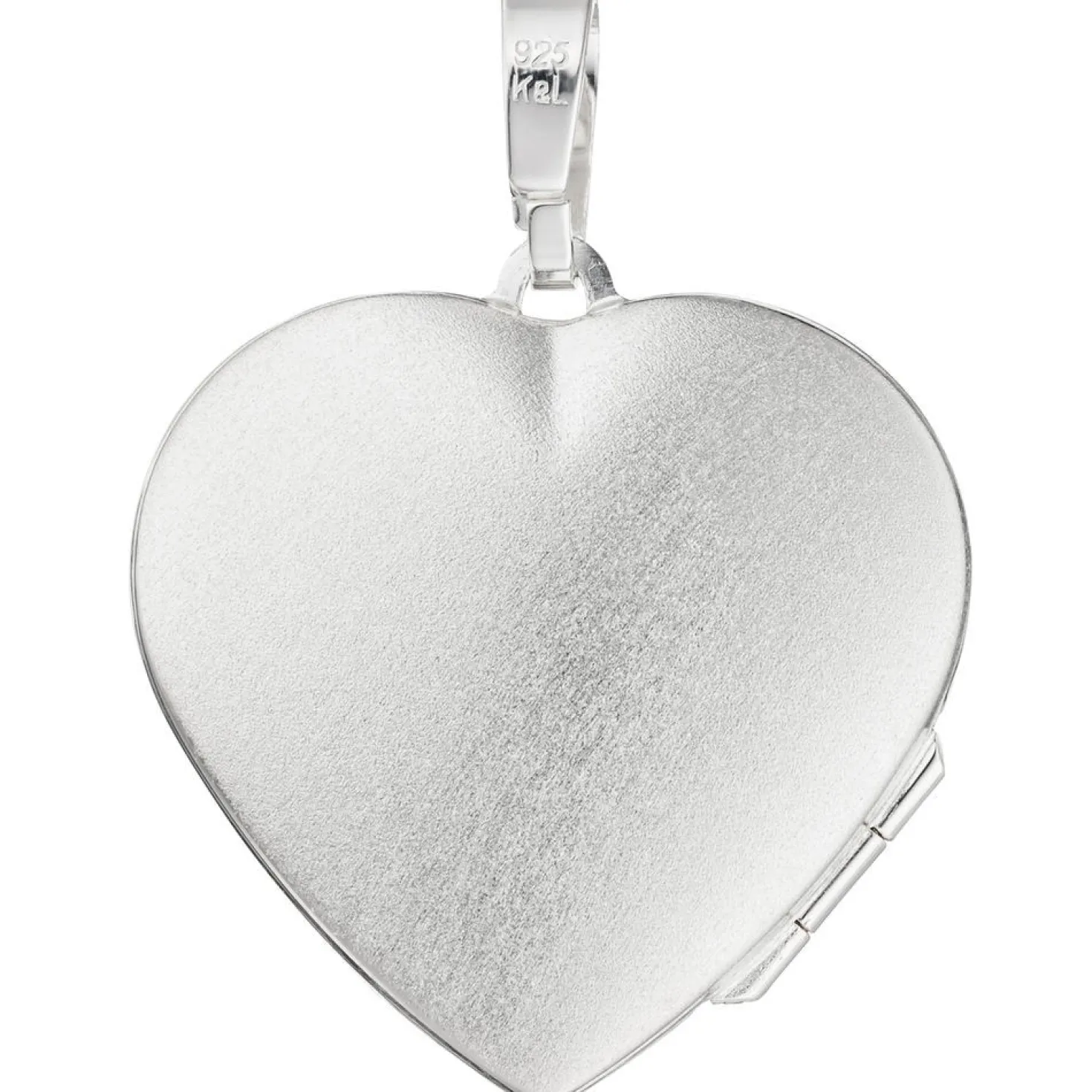 Medaillon 2 Fotos Herz mit Flügel Anhänger 28,8x29,7mm zum Öffnen 925 Silber