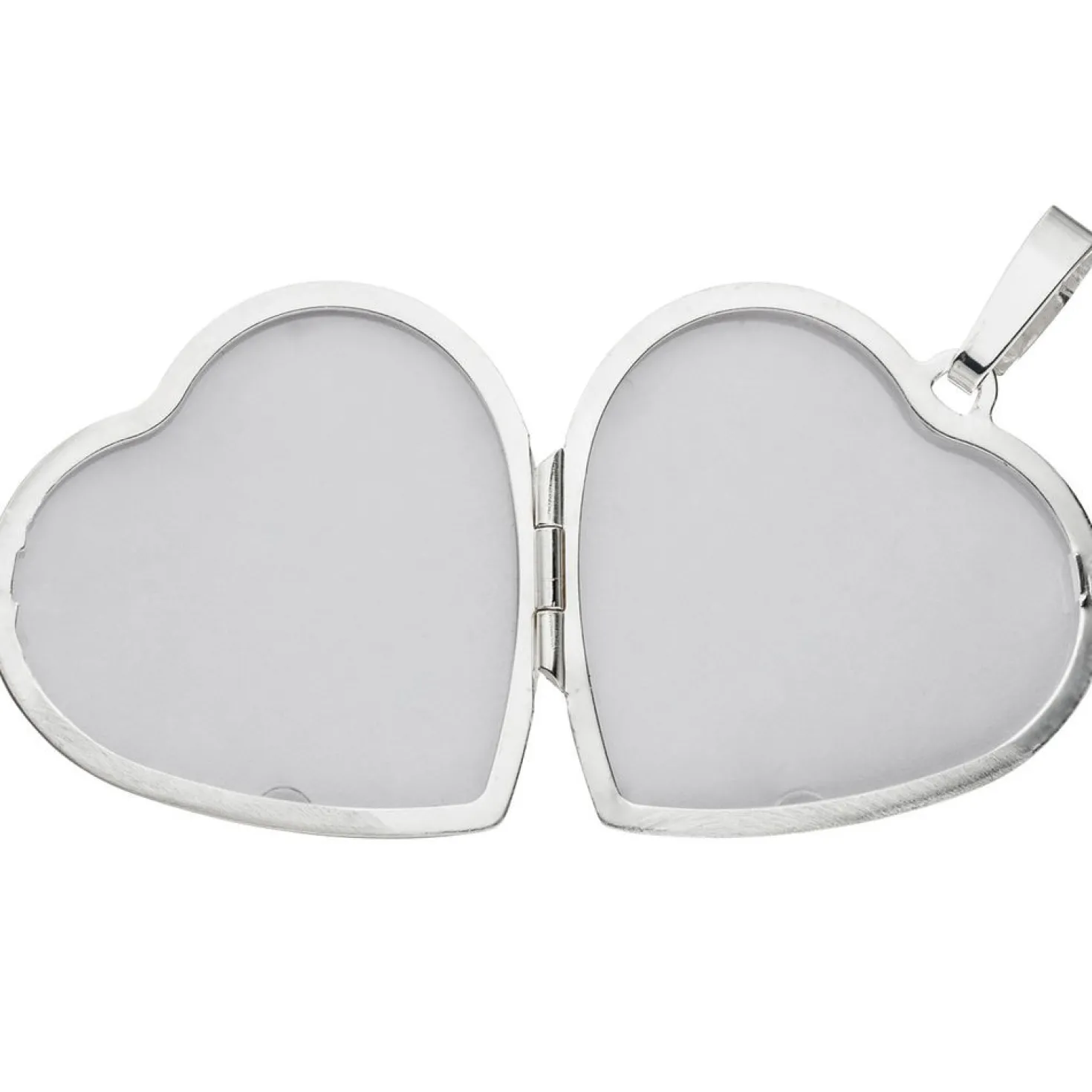 Medaillon 2 Fotos Herz mit Flügel Anhänger 28,8x29,7mm zum Öffnen 925 Silber