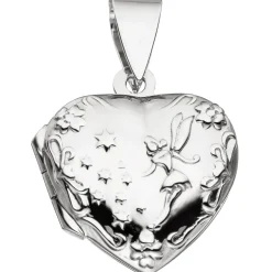 Medaillon & Halskette für 2 Fotos Herz believe Amulett Anhänger 925 Silber 42cm