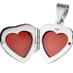 Medaillon & Halskette für 2 Fotos Herz believe Amulett Anhänger 925 Silber 42cm
