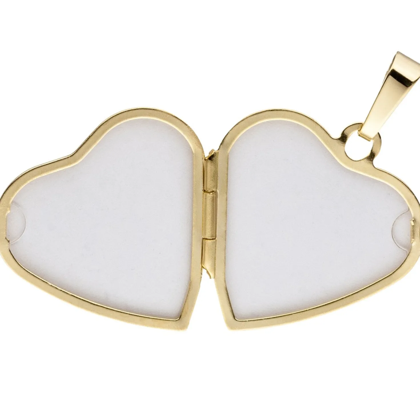 Medaillon Herz Anhänger 20,9x22,2mm zum Öffnen mit Zirkonia 333 Gold Gelbgold