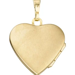 Medaillon Herz Anhänger 20,9x22,2mm zum Öffnen mit Zirkonia 333 Gold Gelbgold