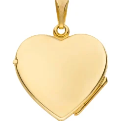 Medaillon Herz "Ich liebe Dich" aus 333 Gold Gelbgold 19,6x18,6mm für 2 Fotos