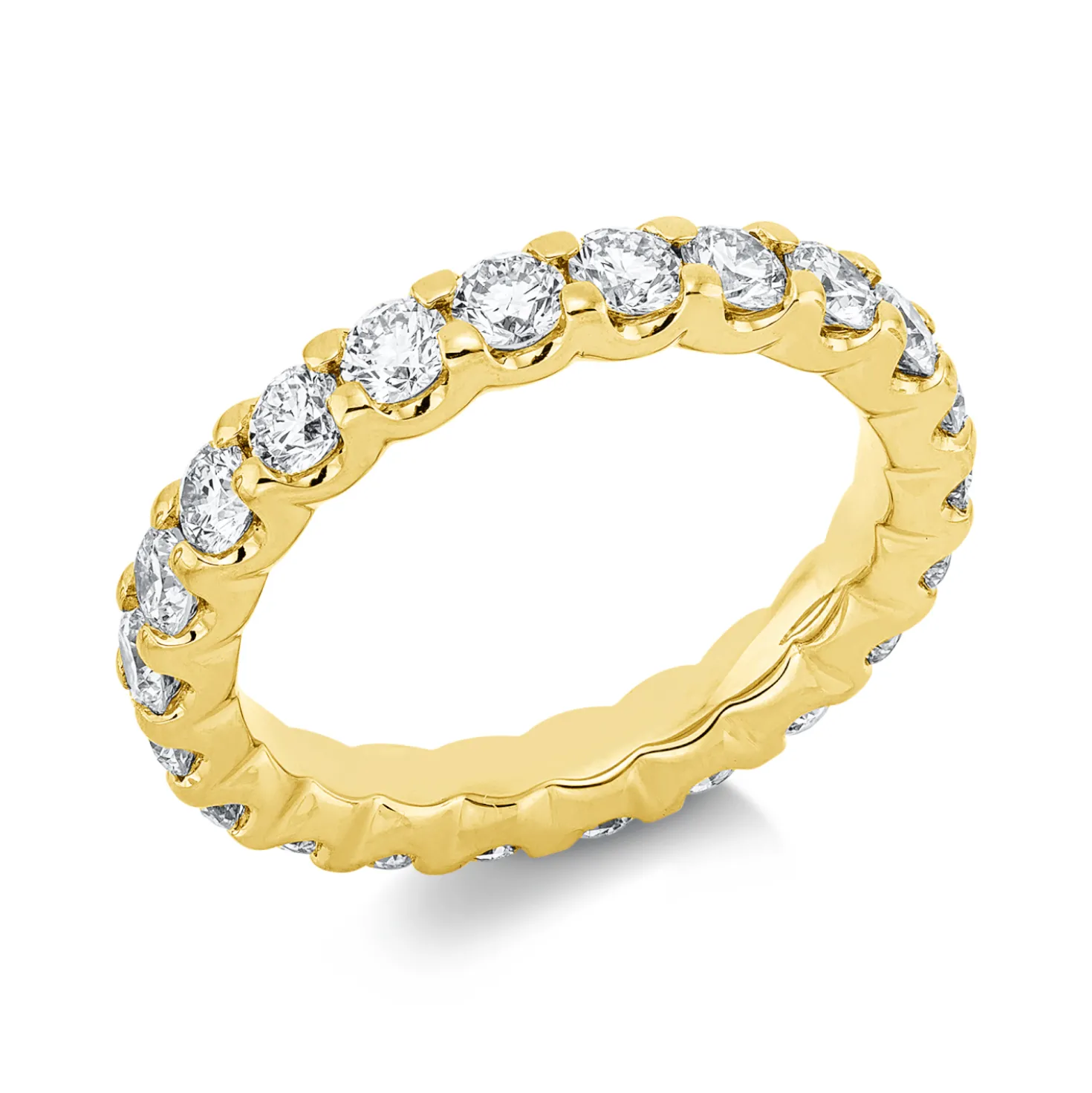 Memoire Ring aus 750 Gold Gelbgold 22 Brillanten 2,1ct TW-SI B:3,3mm