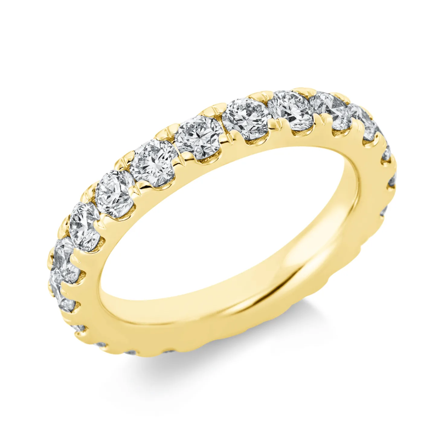 Memoire Ring aus 750 Gold Gelbgold 20 Brillanten 2,28ct TW-SI B:3,5mm