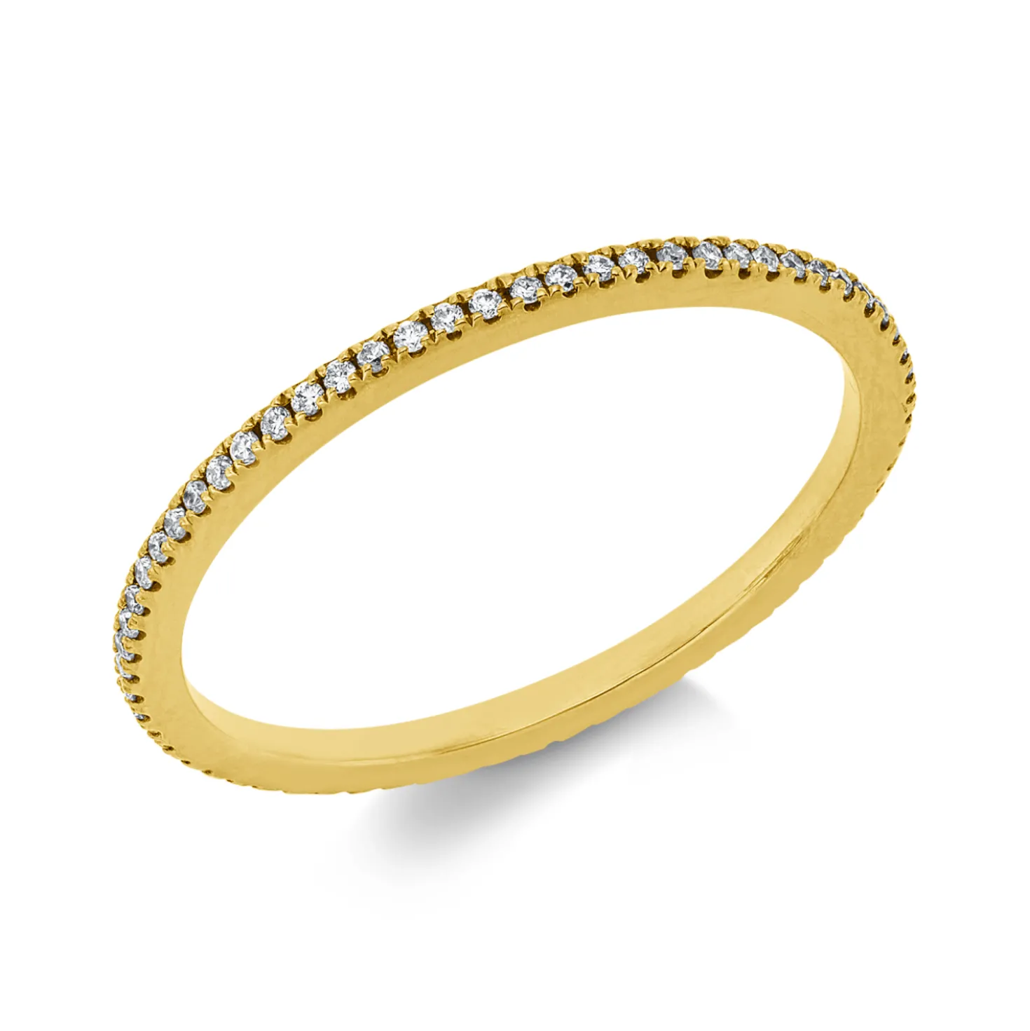 Memoire Ring aus 750 Gold Gelbgold 66 Brillanten 0,13ct TW-SI B:1,2mm