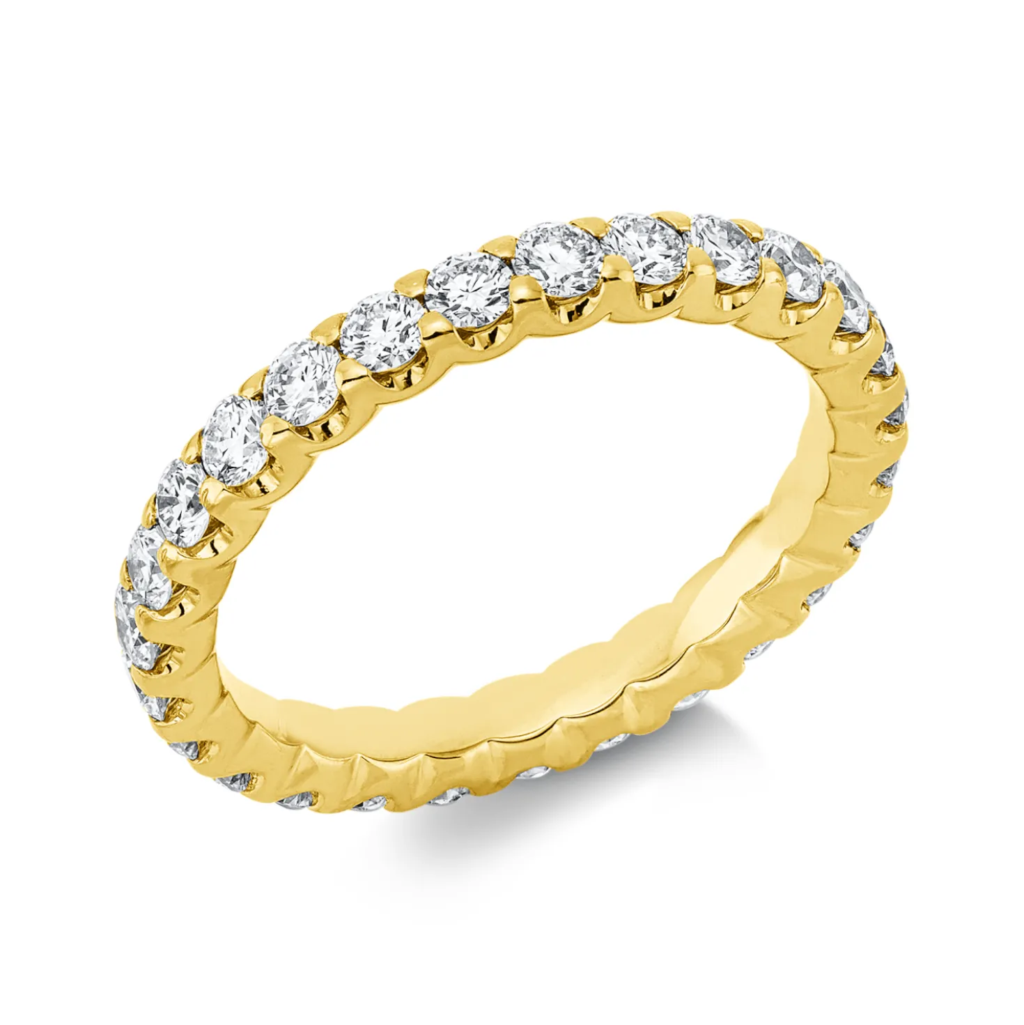 Memoire Ring aus 750 Gold Gelbgold 27 Brillanten 1,41ct TW-SI B:2,8mm