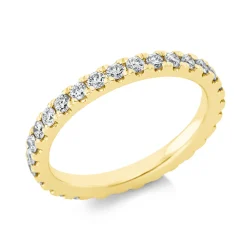 Memoire Ring aus 585 Gold Gelbgold 28 Brillanten 0,79ct TW-SI B:2,5mm