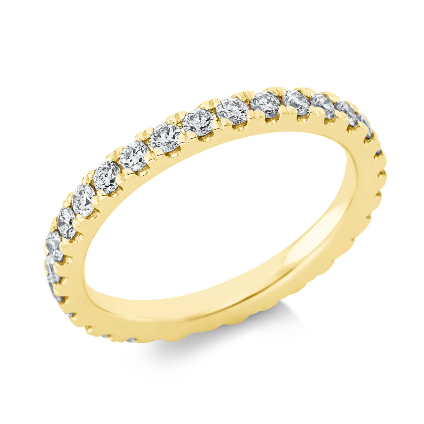 Memoire Ring aus 585 Gold Gelbgold 28 Brillanten 0,79ct TW-SI B:2,5mm