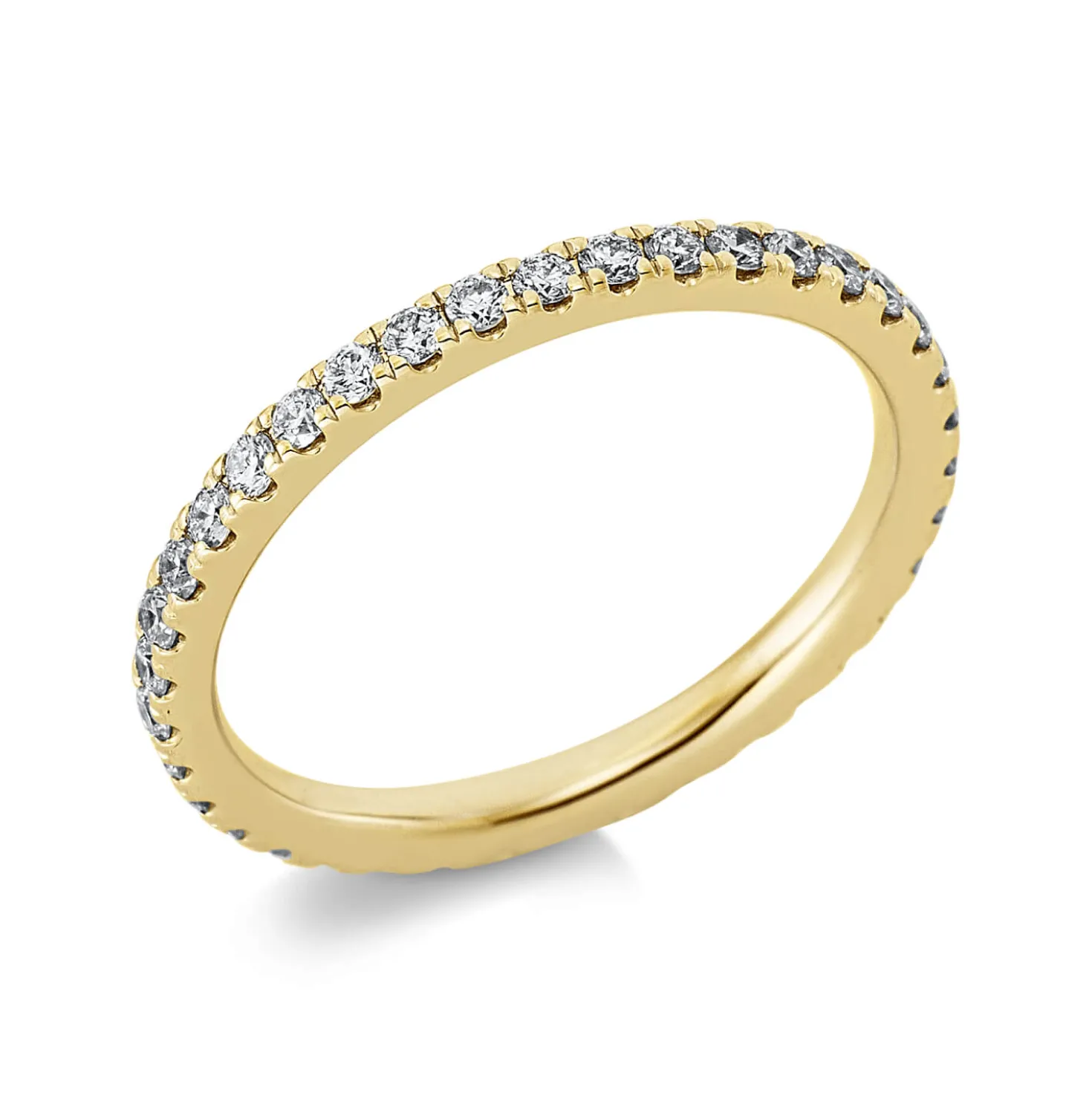 Memoire Ring aus 585 Gold Gelbgold 35 Brillanten 0,56ct TW-SI B:2mm