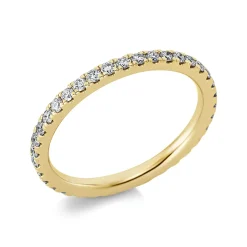 Memoire Ring aus 750 Gold Gelbgold 35 Brillanten 0,56ct TW-SI B:2mm