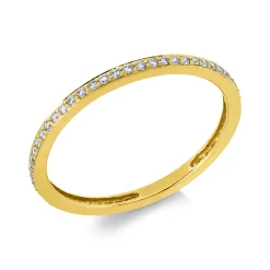 Memoire Ring aus 750 Gold Gelbgold 56 Brillanten 0,25ct TW-SI B:1,8mm