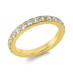 Memoire Ring aus 750 Gold Gelbgold 26 Brillanten 1,51ct TW-SI B:3mm