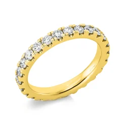 Memoire Ring aus 585 Gold Gelbgold 23 Brillanten 1,37ct TW-SI B:3mm