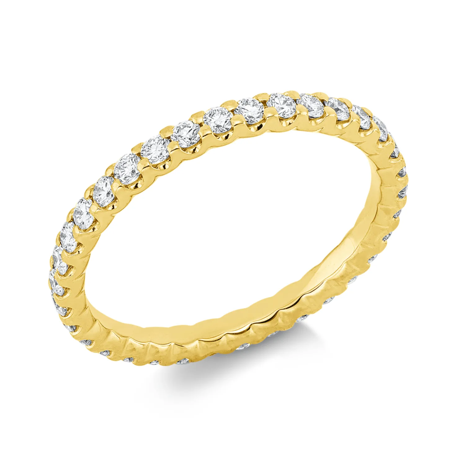 Memoire Ring aus 750 Gold Gelbgold 34 Brillanten 0,67ct TW-SI B:2,1mm