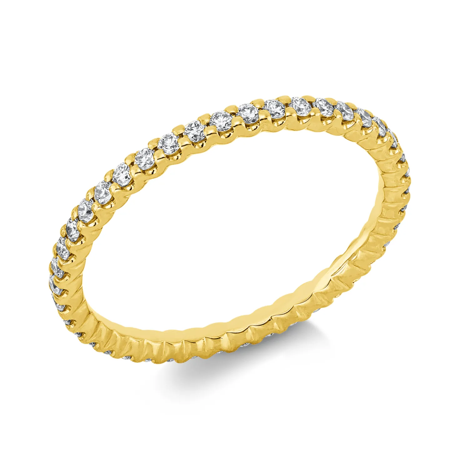 Memoire Ring aus 750 Gold Gelbgold 42 Brillanten 0,41ct TW-SI B:1,7mm
