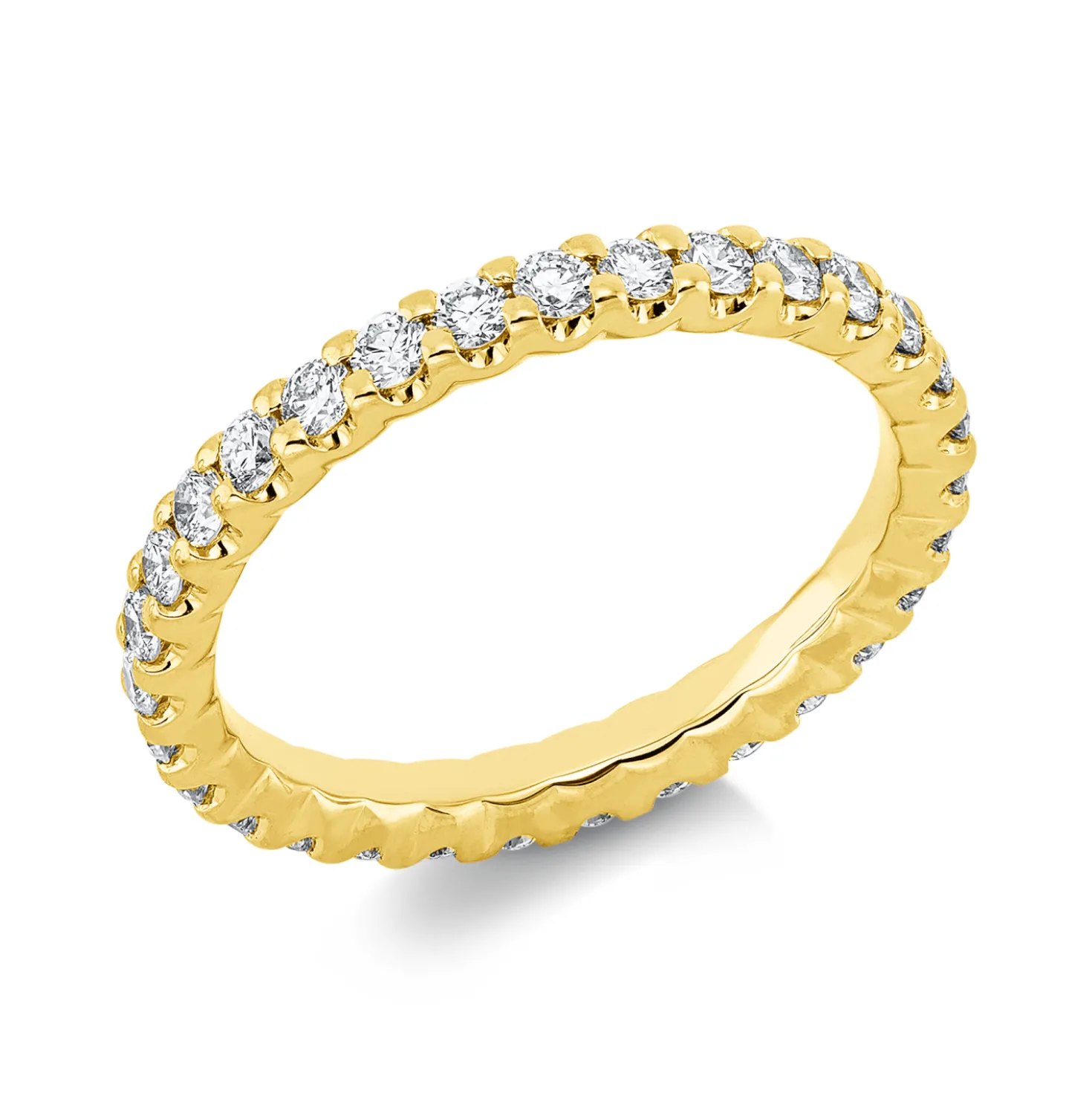 Memoire Ring aus 750 Gold Gelbgold 31 Brillanten 0,93ct TW-SI B:2,4mm