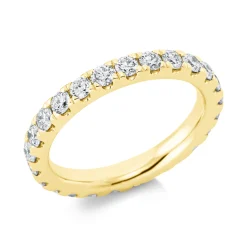 Memoire Ring aus 750 Gold Gelbgold 23 Brillanten 1,59ct TW-SI B:3mm