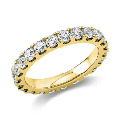 Memoire Ring aus 585 Gold Gelbgold 22 Brillanten 1,93ct TW-SI B:3mm