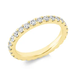 Memoire Ring aus 585 Gold Gelbgold 26 Brillanten 1,21ct TW-SI B:2,7mm