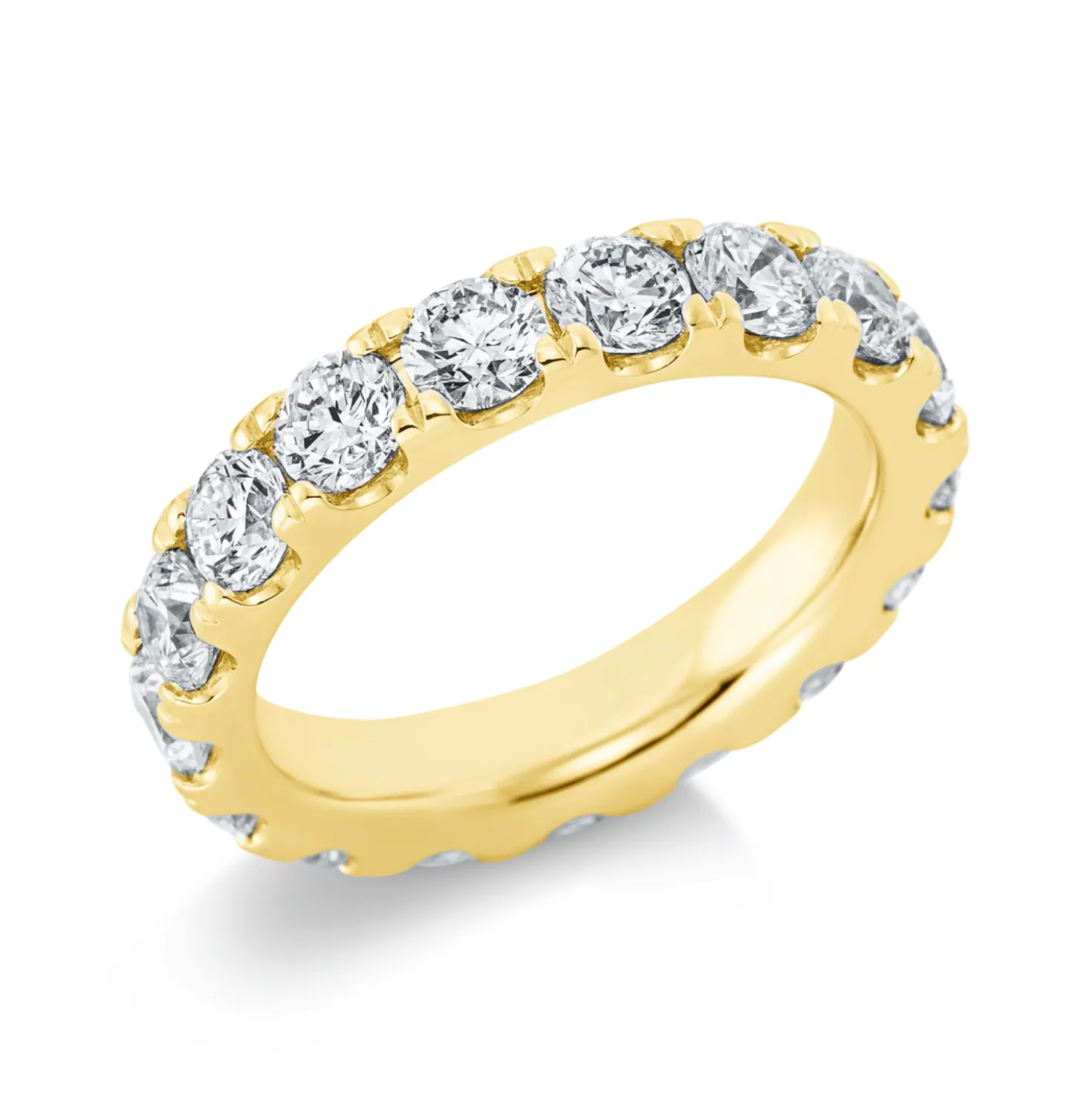 Memoire Ring aus 585 Gold Gelbgold 16 Brillanten 3,78ct TW-SI B:4,3mm