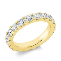 Memoire Ring aus 750 Gold Gelbgold 17 Brillanten 2,95ct TW-SI B:4mm