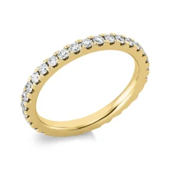 Memoire Ring aus 750 Gold Gelbgold 33 Brillanten 0,84ct TW-SI B:2,4mm